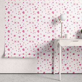 Papel de Parede Adesivo Menina Joaninha Flor