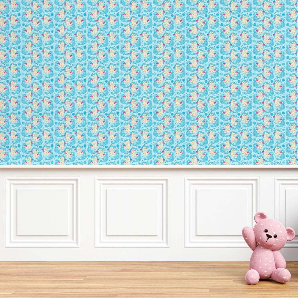 Papel de Parede Adesivo Menina Unicórnio