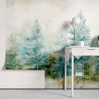 Papel de Parede Adesivo  Floresta de Pinheiros