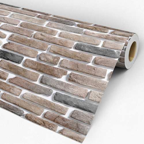 Papel De Parede Adesivo Tijolinho   19