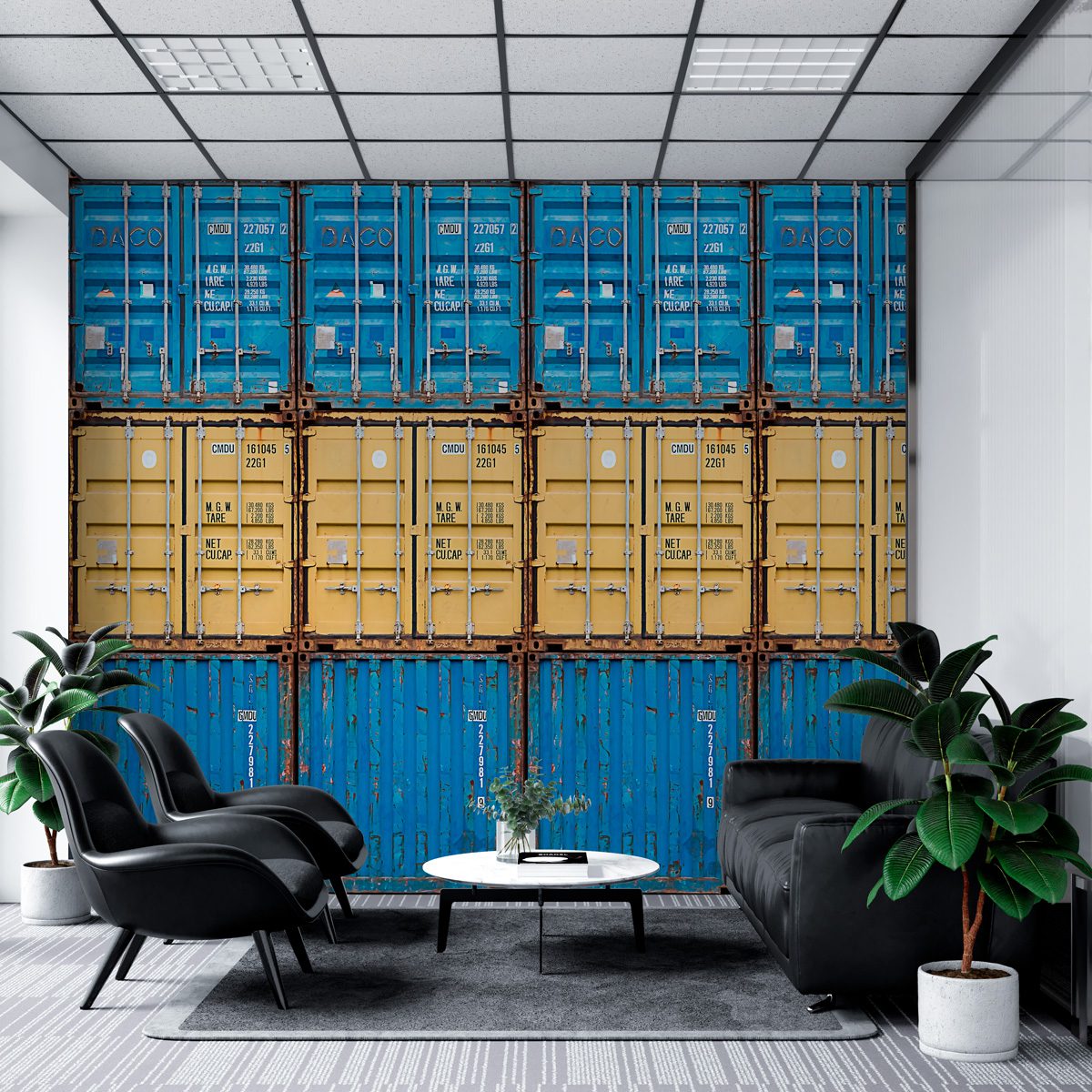 Papel de Parede Adesivo Industrial Container Decor 57