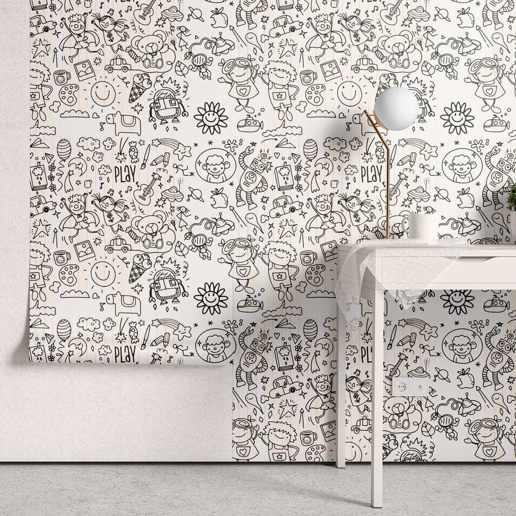 Papel de Parede Adesivo Doodle Diversão