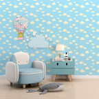 Papel de Parede Adesivo Menino Baby Nuvens