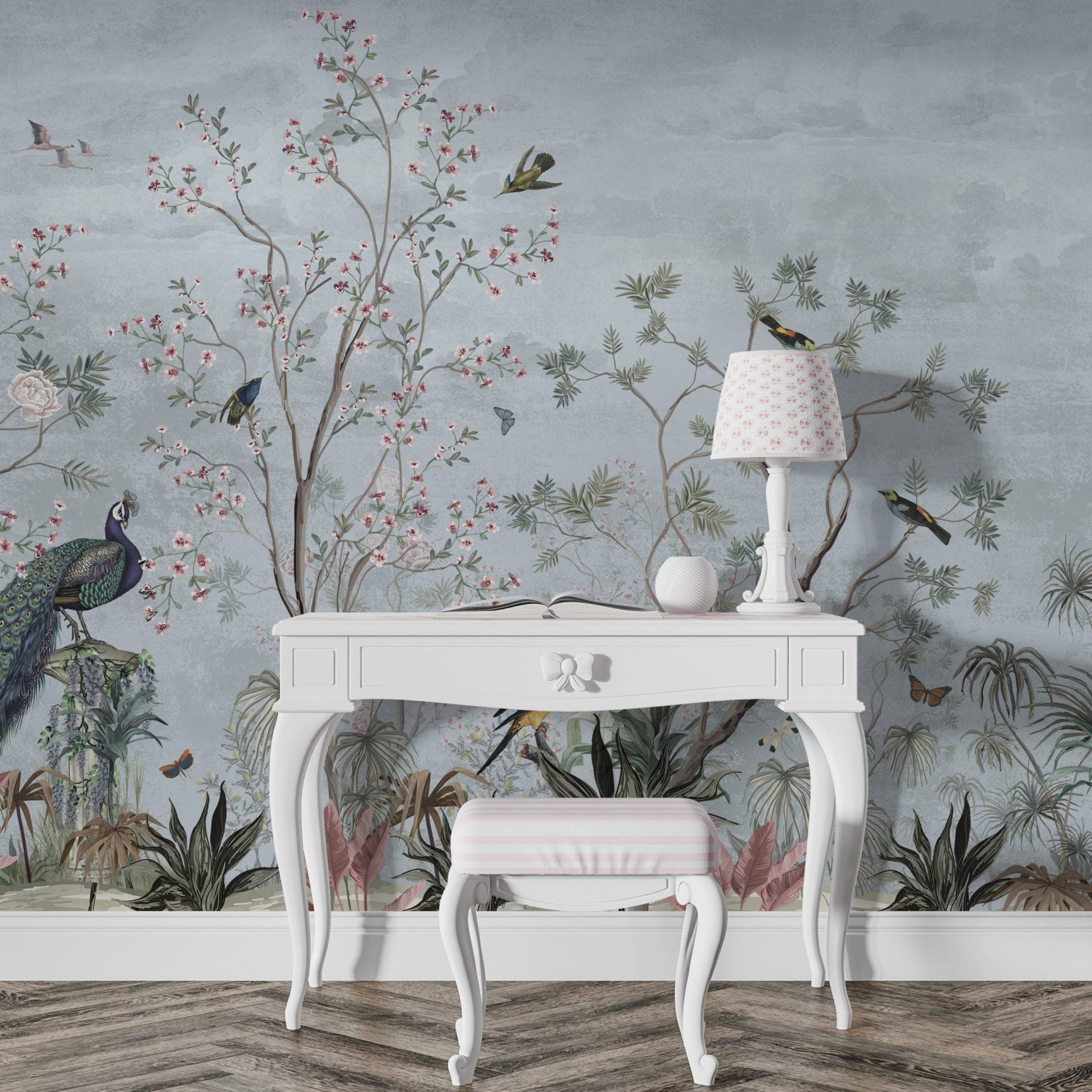 Papel de Parede Adesivo Aves Tropicais - Painel