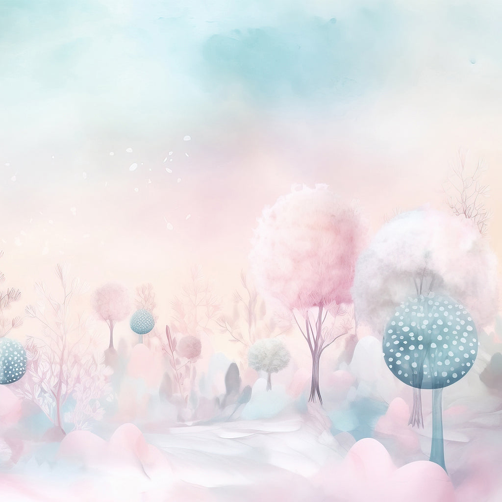 Papel de Parede Adesivo Floresta Algodão Doce