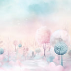 Papel de Parede Adesivo Floresta Algodão Doce
