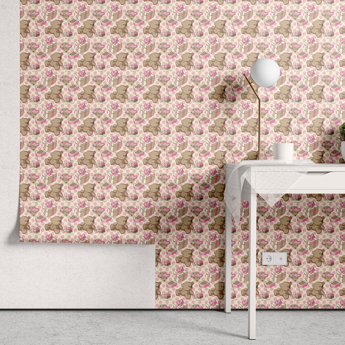 Papel de Parede Adesivo Menina Ursinho 2