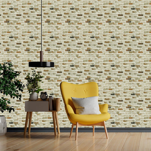 Papel De Parede Adesivo Tijolinho   17