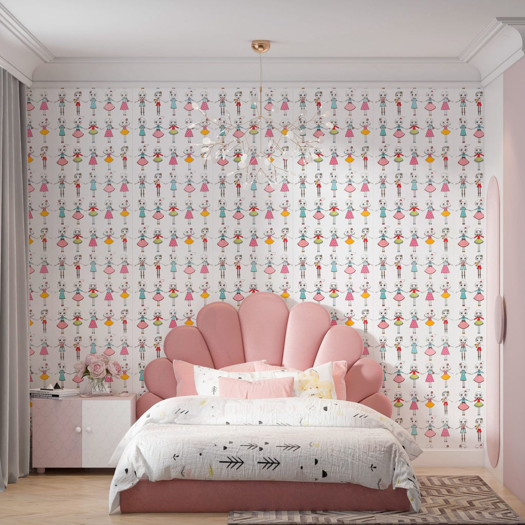 Papel de Parede Adesivo Menina Meninas