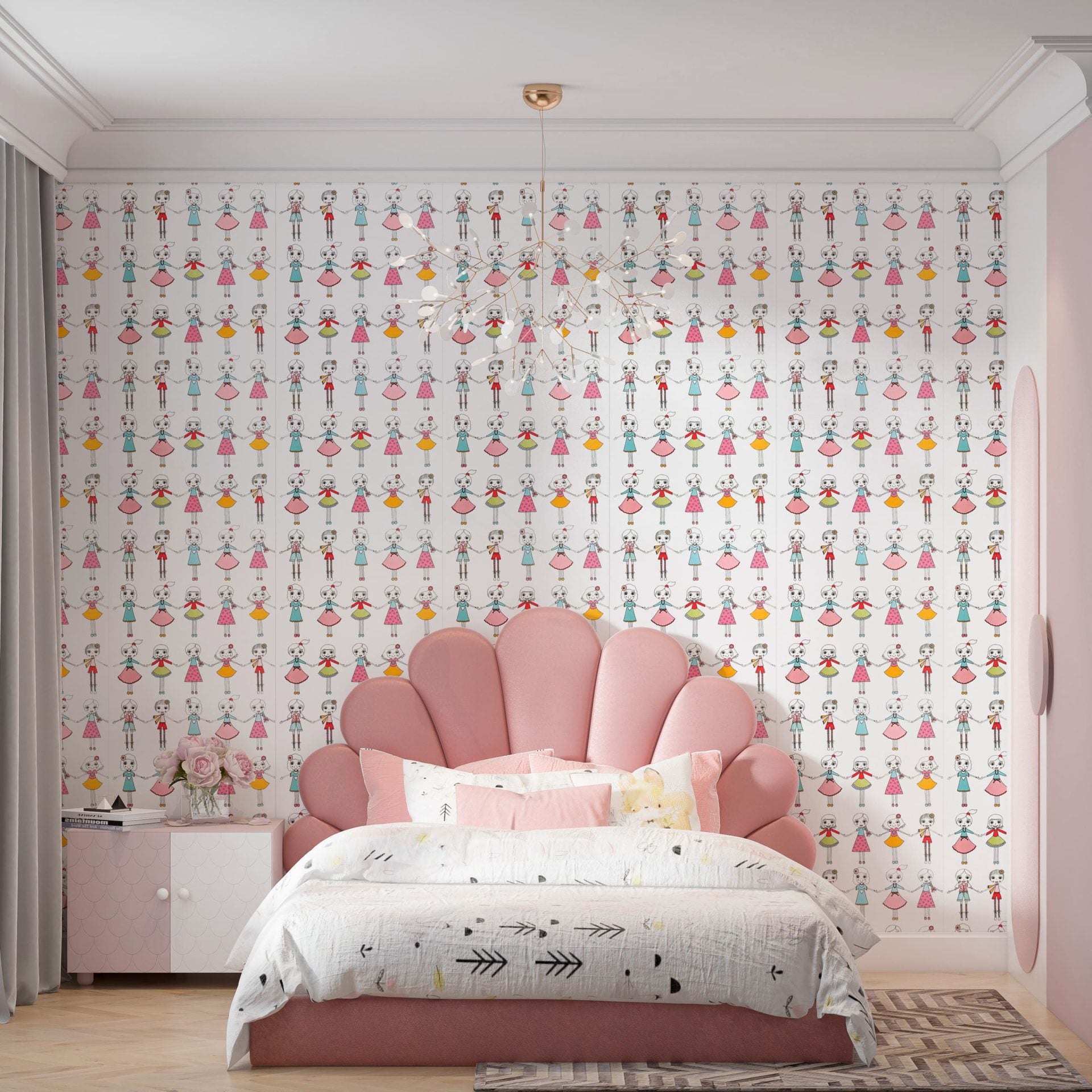 Papel de Parede Adesivo Menina Meninas