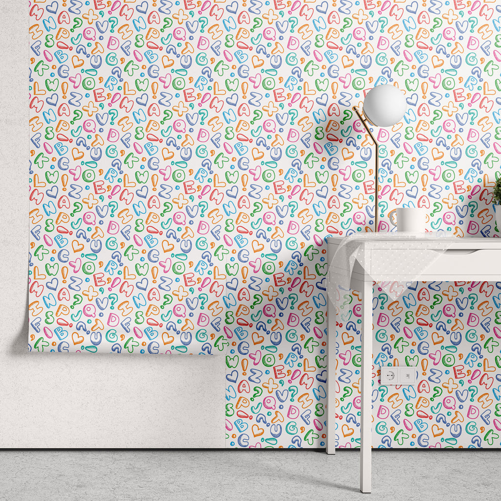 Papel de Parede Adesivo Menino Alfabeto Colorido