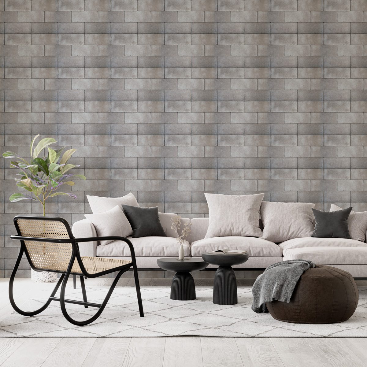 Papel de Parede Adesivo Industrial Tijolo Concreto Decor 38