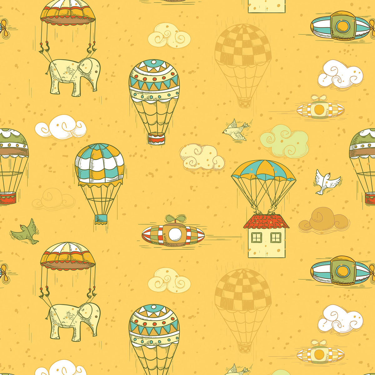 Papel de Parede Adesivo Menino Céu de Brincadeiras