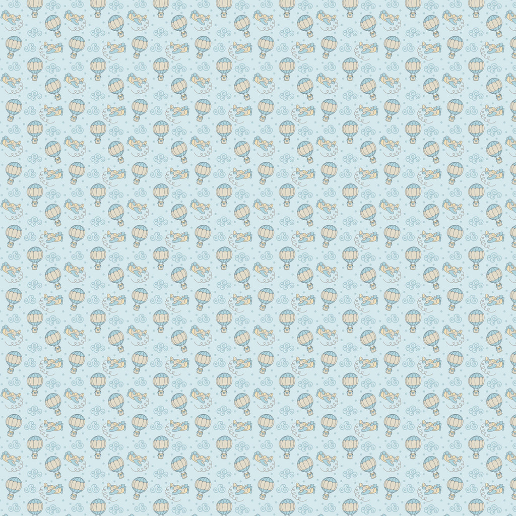 Papel de Parede Adesivo Menino Céu de Brincadeiras Balão e Avião