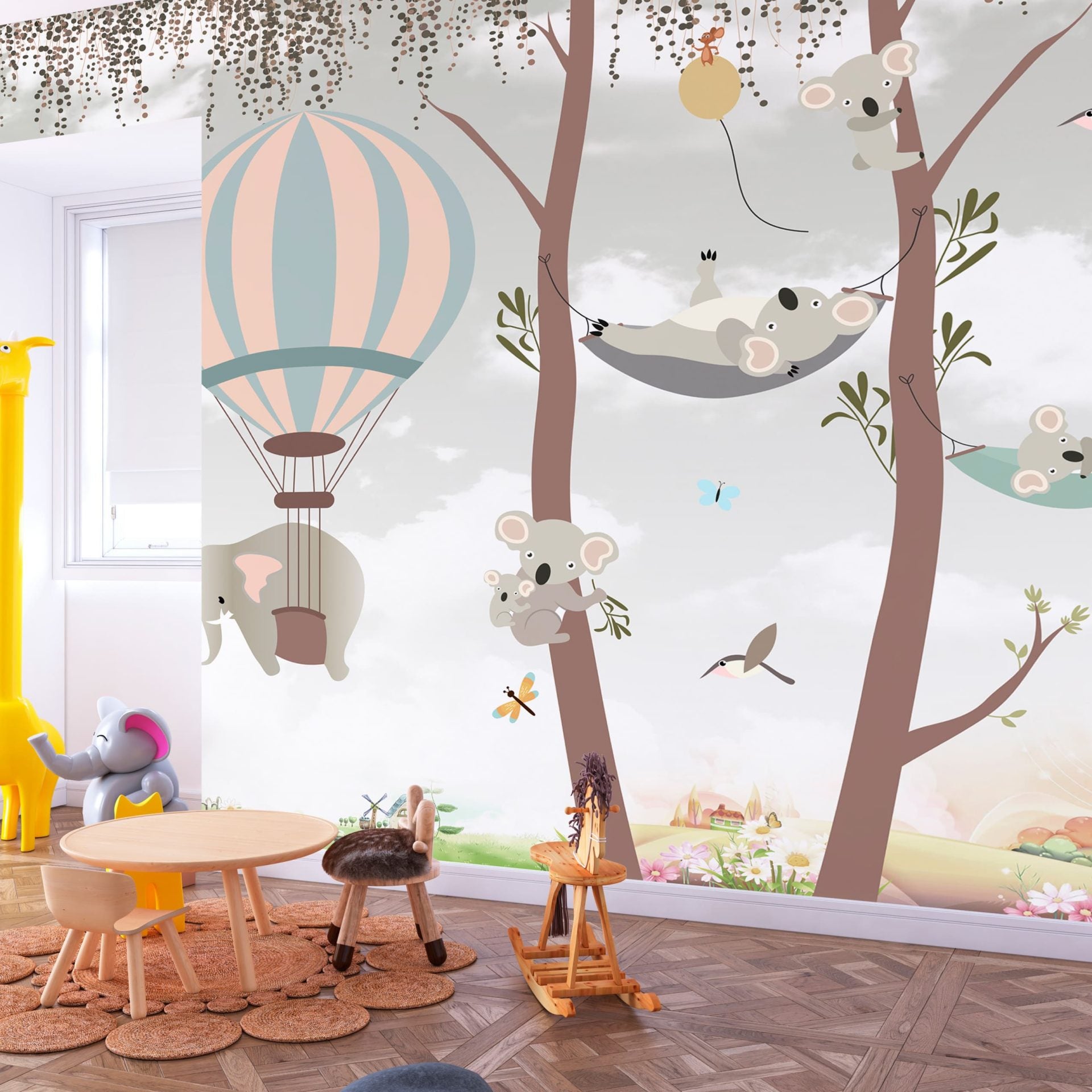 Papel de Parede Adesivo Menino Koala