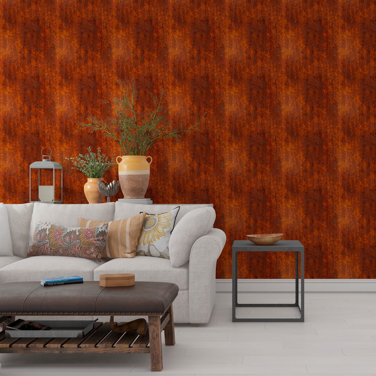 Papel de Parede Adesivo Industrial Aço Enferrujado Decor 16