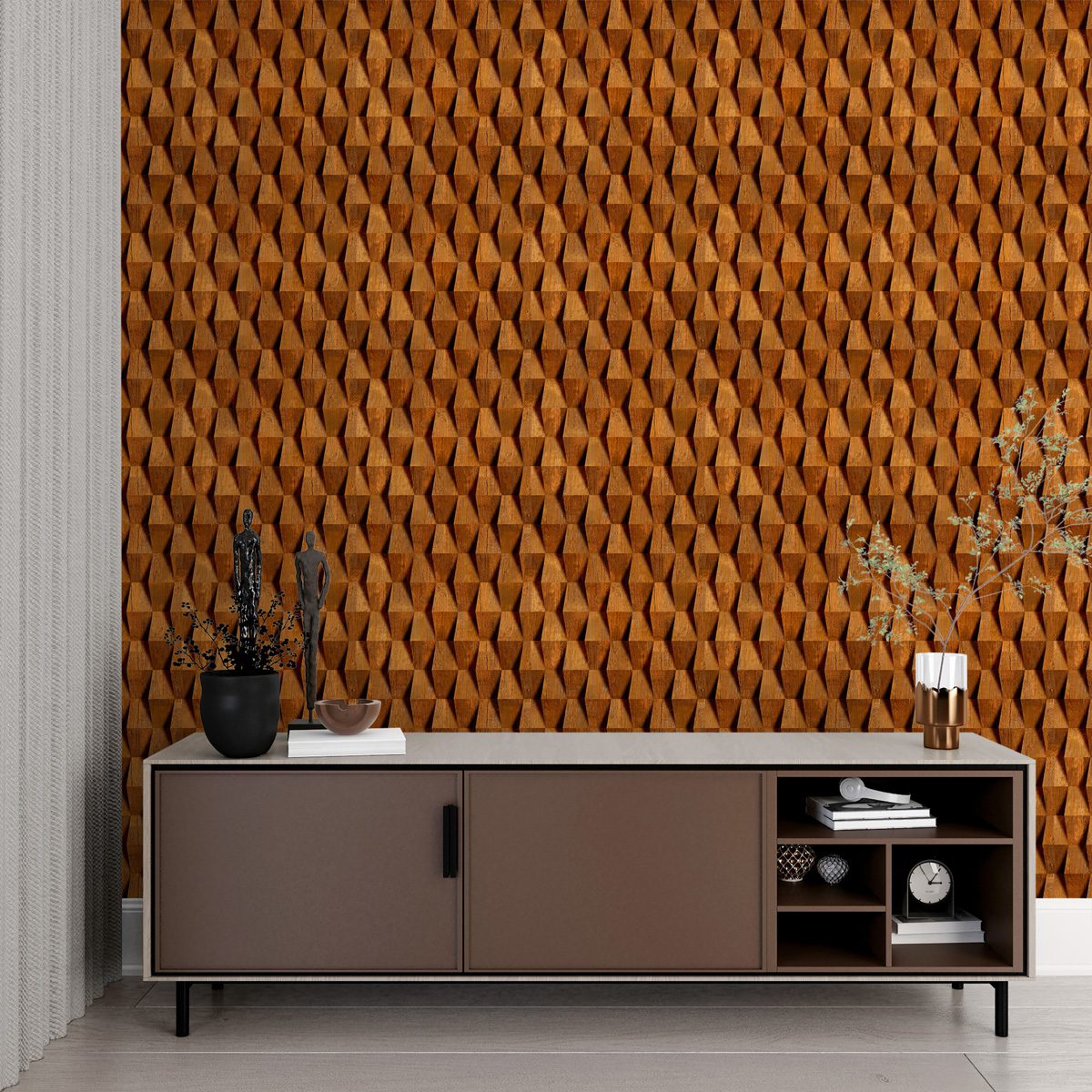 Papel de Parede Adesivo Industrial Madeira Decor 90
