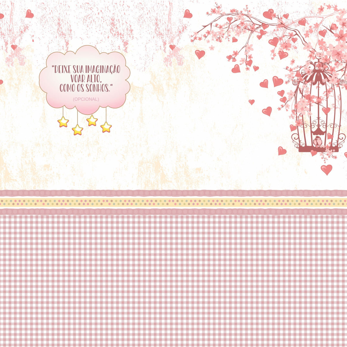 Papel de Parede Adesivo Menina Gaiola Amorosa - Painel