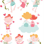 Papel de Parede Adesivo Menina Cupidos