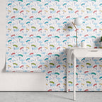 Papel de Parede Adesivo Menino Balão Colorido e Nuvens