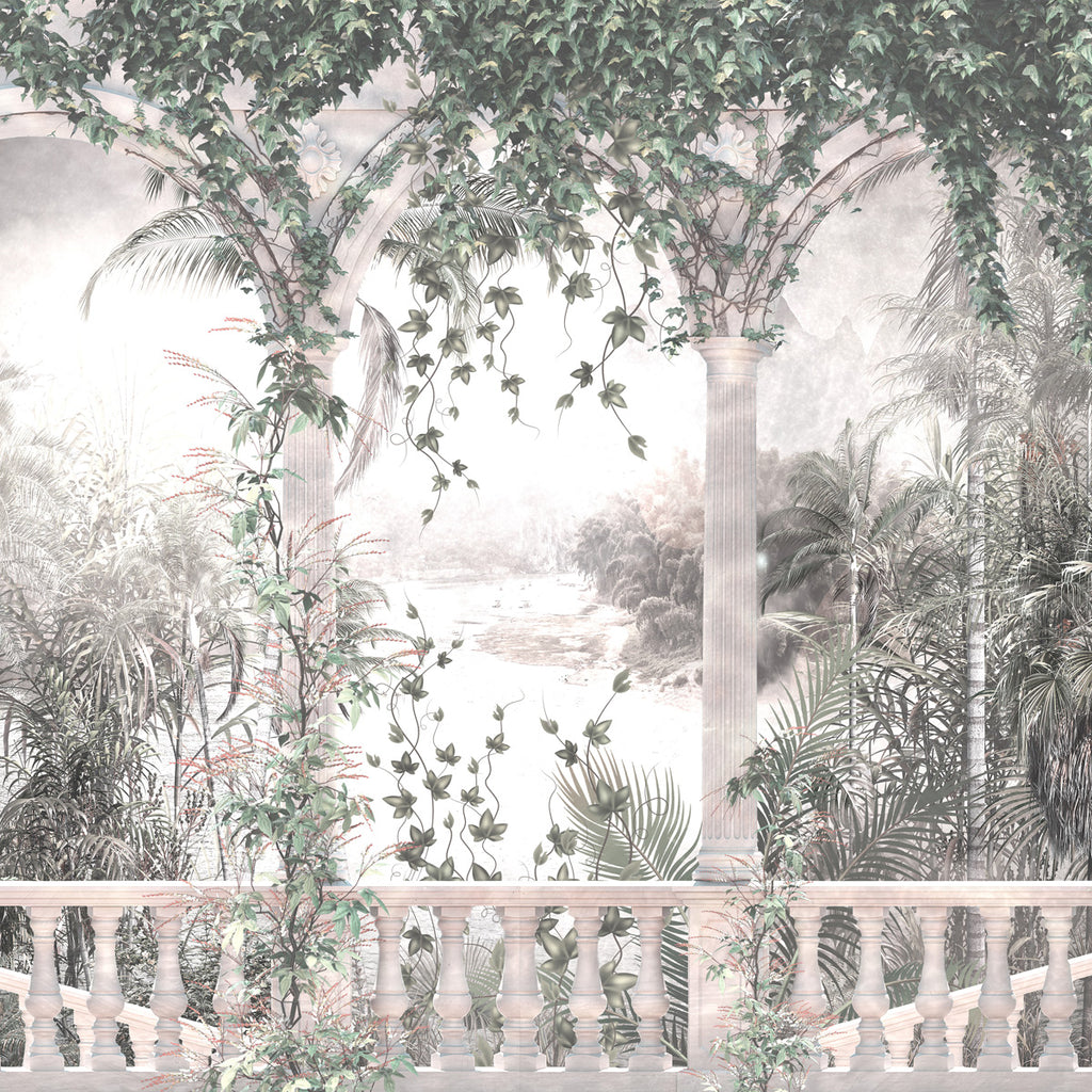 Papel de Parede Adesivo Floresta Tropical Arco Romano
