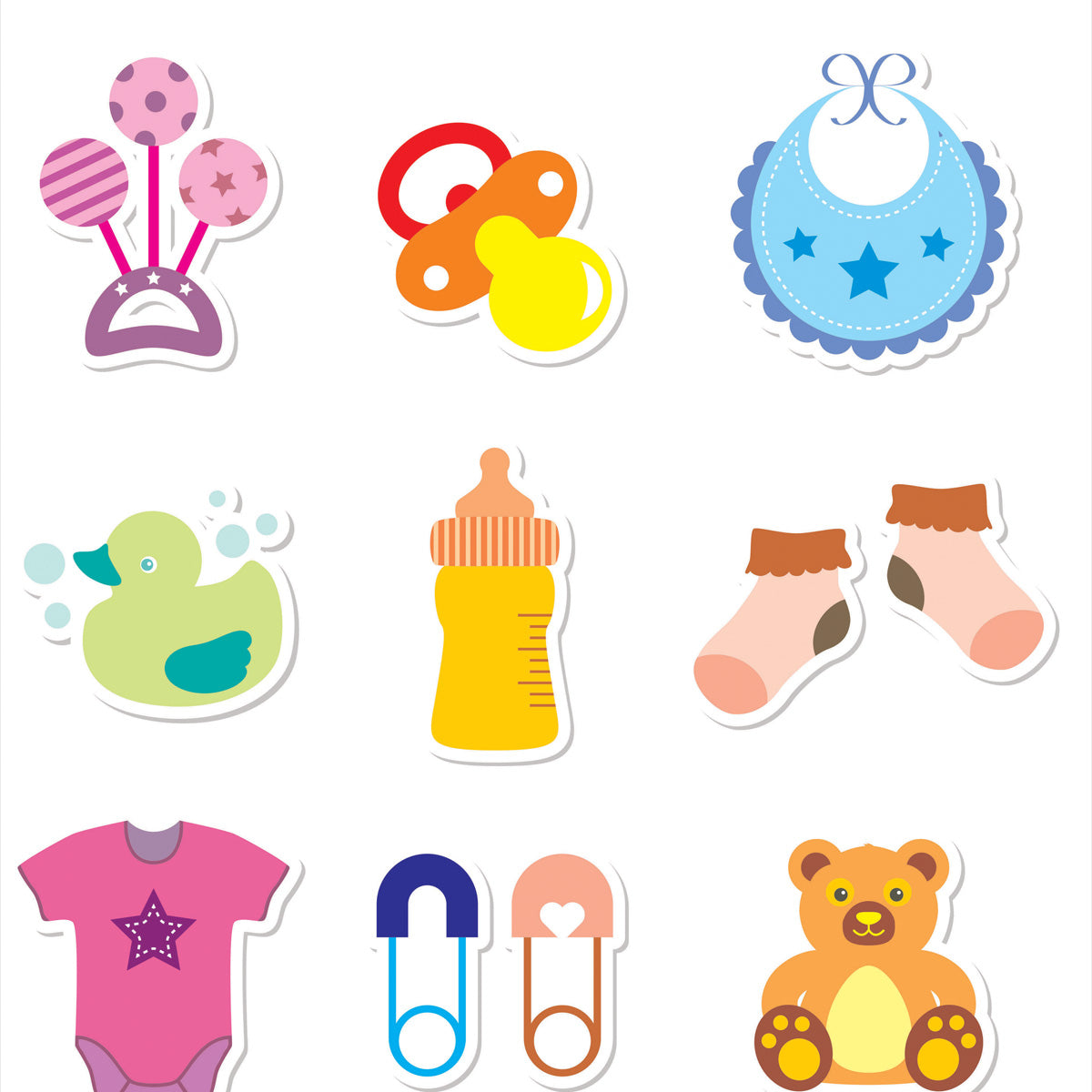 Papel de Parede Adesivo Menina Baby Acessórios