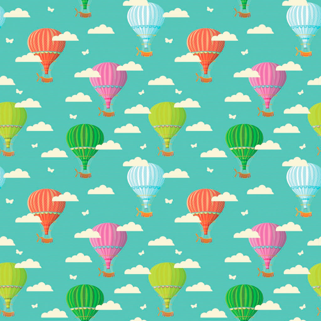 Papel de Parede Adesivo Menino Balões e Nuvens