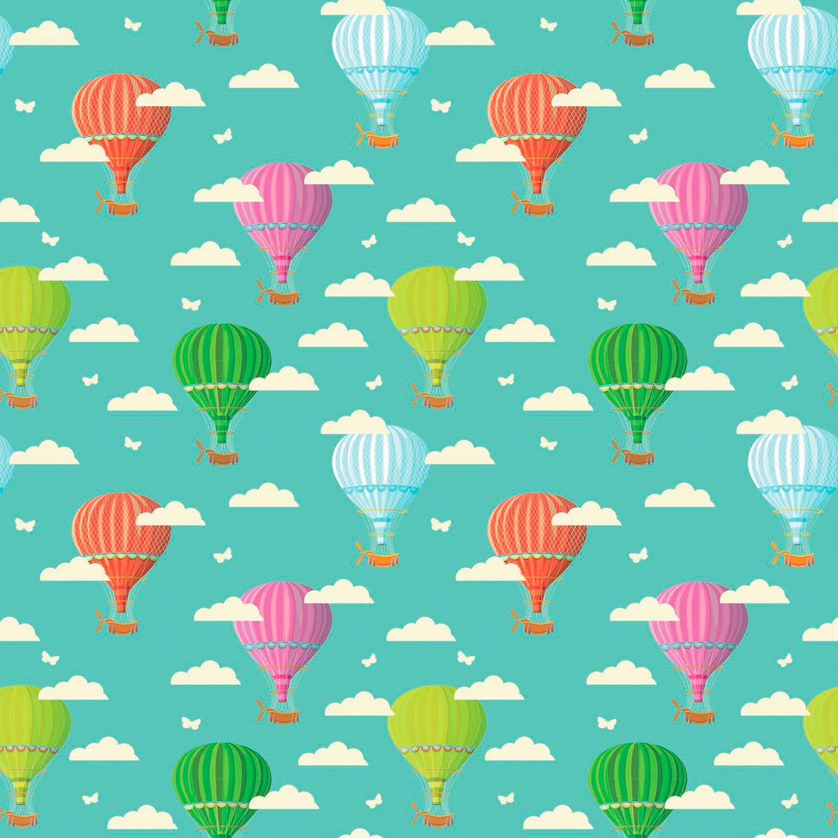Papel de Parede Adesivo Menino Balões e Nuvens